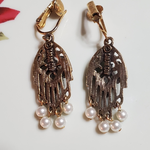 Green & Goldtone Sarah Coventry Jewelry Set - Picture 4 of 5